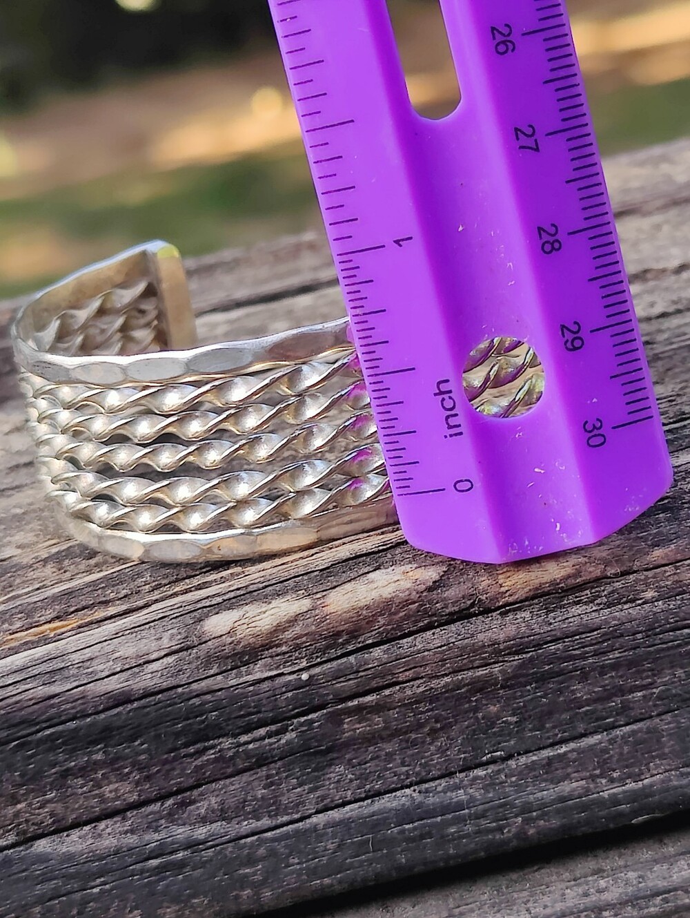 Wide Vintage Sterling Silver Cuff Bracelet - Picture 10 of 10